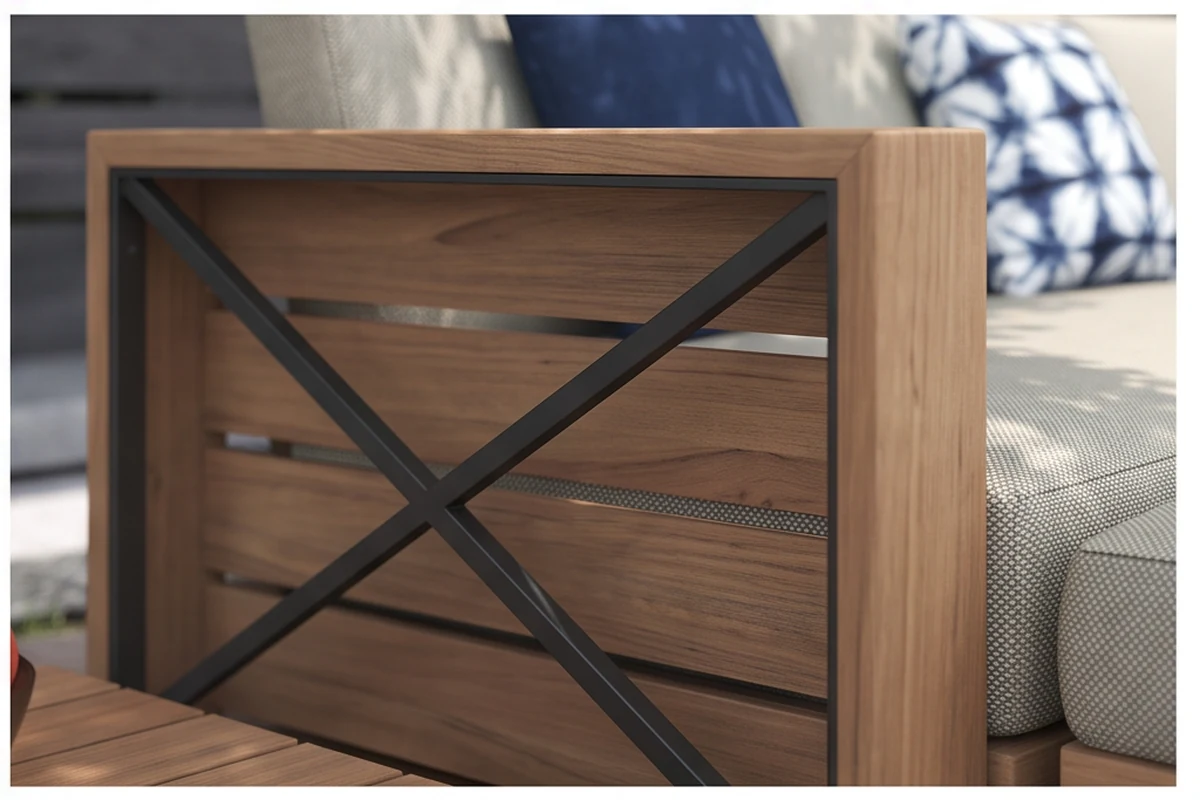 Windlesham Teak Garden Furniture Set – close-up detail