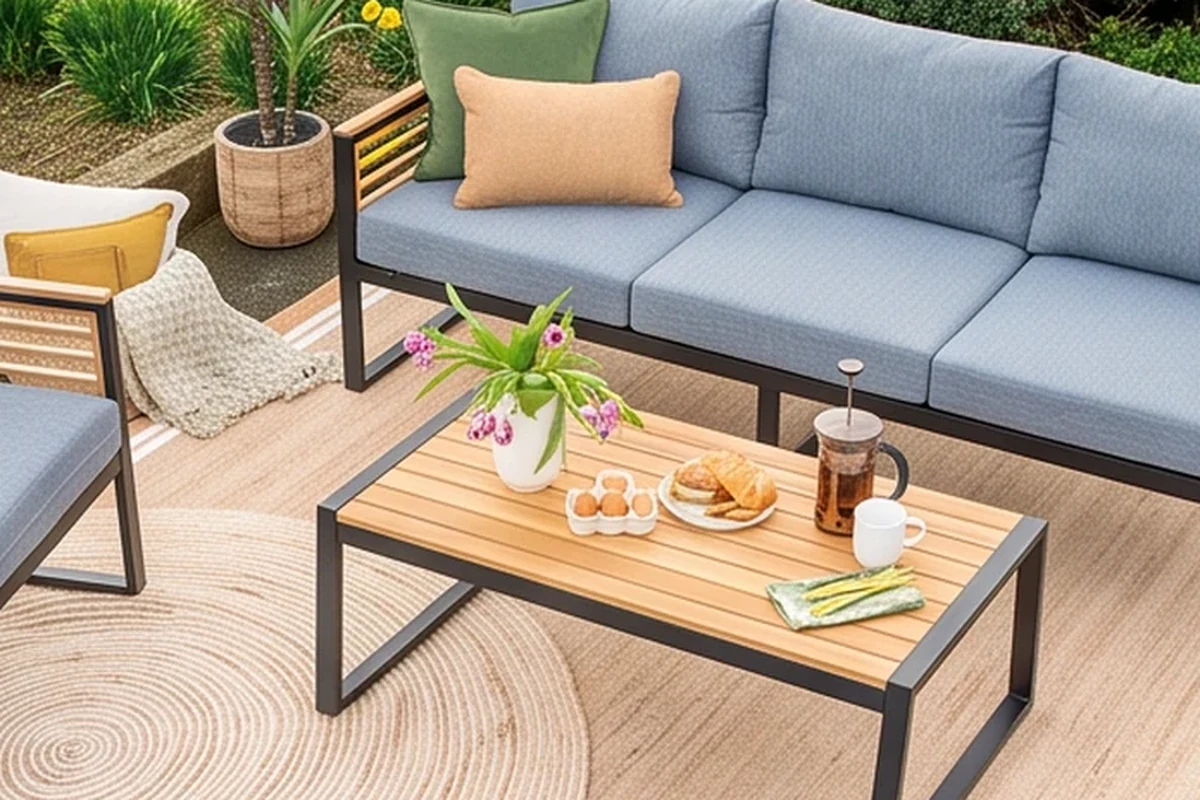 Wyndham Teak Garden Furniture Set – close-up detail