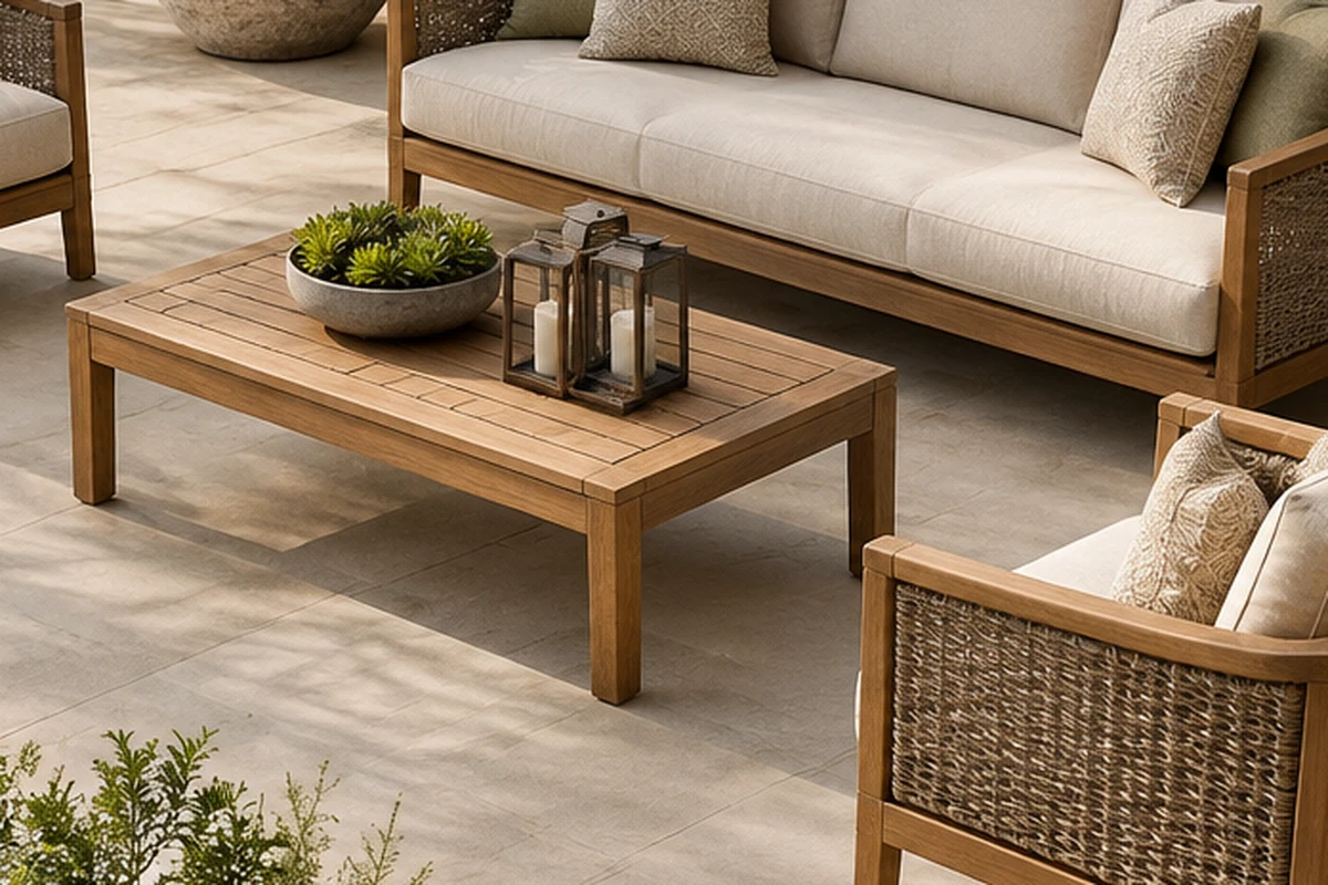 Yarlington Teak Garden Furniture Set – close-up detail