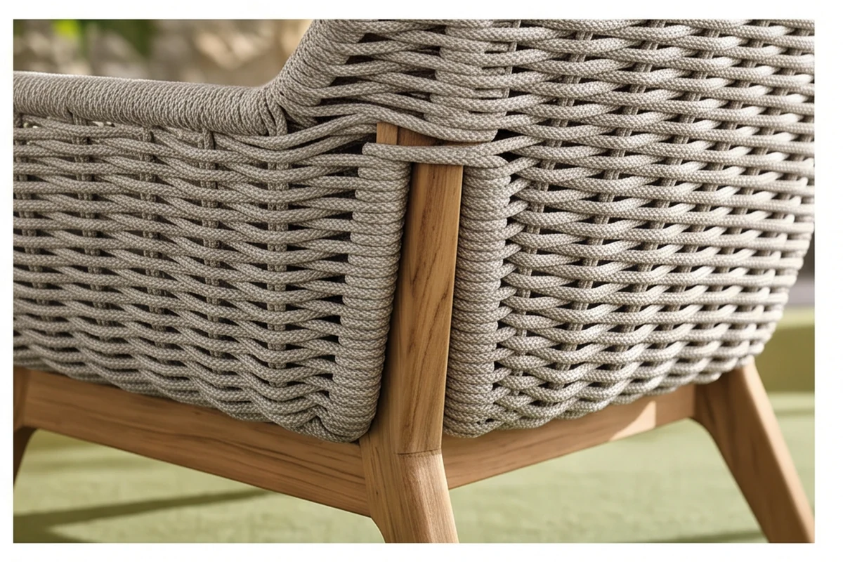 Zephyr Teak Garden Furniture Set – close-up detail